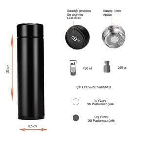 ED10 Led Isı Göstergeli Termos 450ML 
