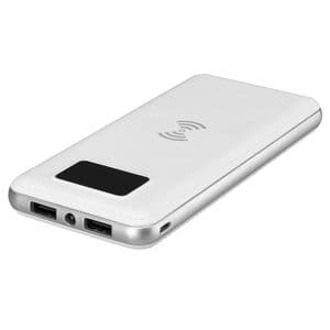 ED278  S-link IP-G10W 10000mAh LCD Göstergeli Kablosuz Powerbank Beyaz Taşınabilir Pil Şarj Cihazı