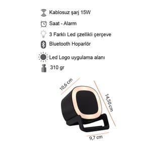 KABLOSUZ SARJ CİHAZI W65 (MASAÜSTÜ SAAT-ALARM)