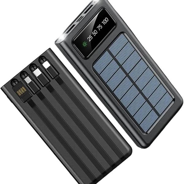 ED258 10000 mAh Güneş Enerjili (Dahili Kablolu) Powerbank
