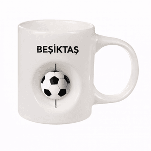 ED63  Beyaz Döner Objeli Kupa