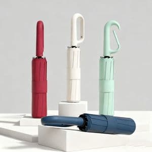 Rüzgâr Dayanımlı Su Geçirmez Kompakt Otomatik Halkalı Şemsiye