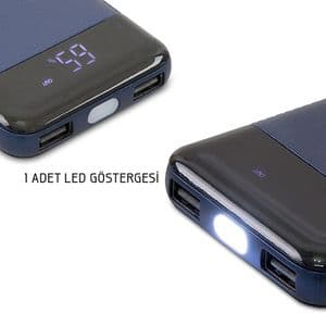 ED284  S-Link Swapp SWP-58 10000mAh Powerbank Led Göstergeli Mavi Taşınabilir Pil Şarj Cihazı