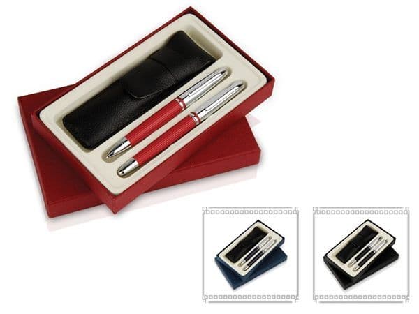 Roller Ve Deri Kılıflı Kalem Seti