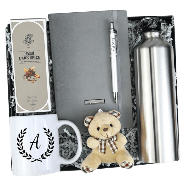 Defter & Kalem & Matara & Kupa & Kolonya & Ayıcık Hediye Seti