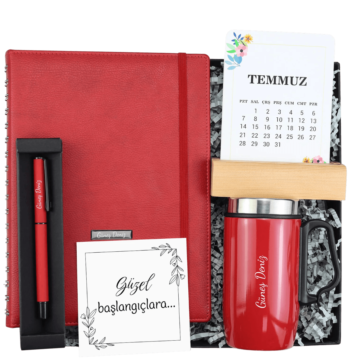 Tarihsiz Ajanda & Kalem & Kulplu Termos & Takvim Hediye Seti