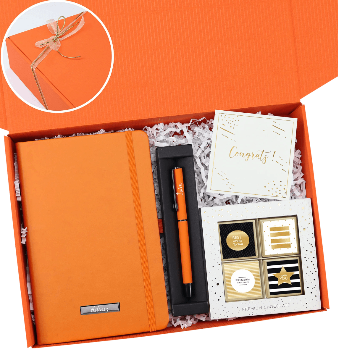 Defter & Kalem & Premium Madlen Çikolata Hediye Seti (0) Rating is 0 stars