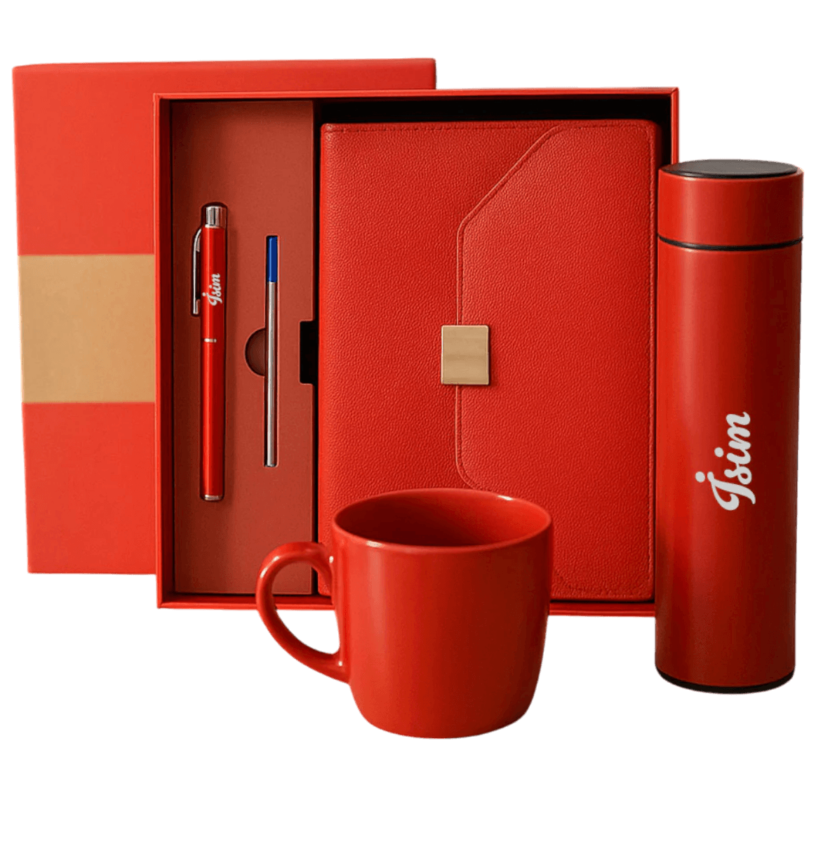 Kutulu Defter Kalem Seti & Dereceli Termos & Kupa Hediye Seti