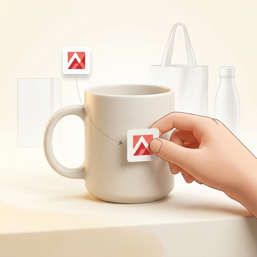 Logonuzu ürüne sürükleyerek mockup oluşturun